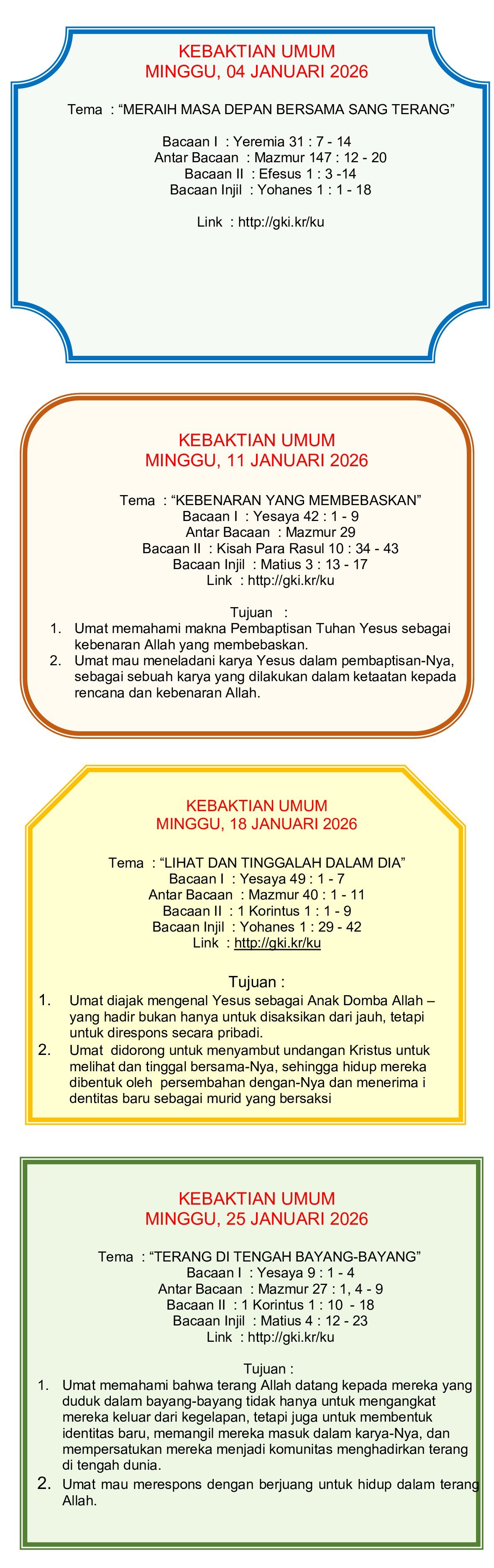 Pelayanan Ibadah GKI Kranggan