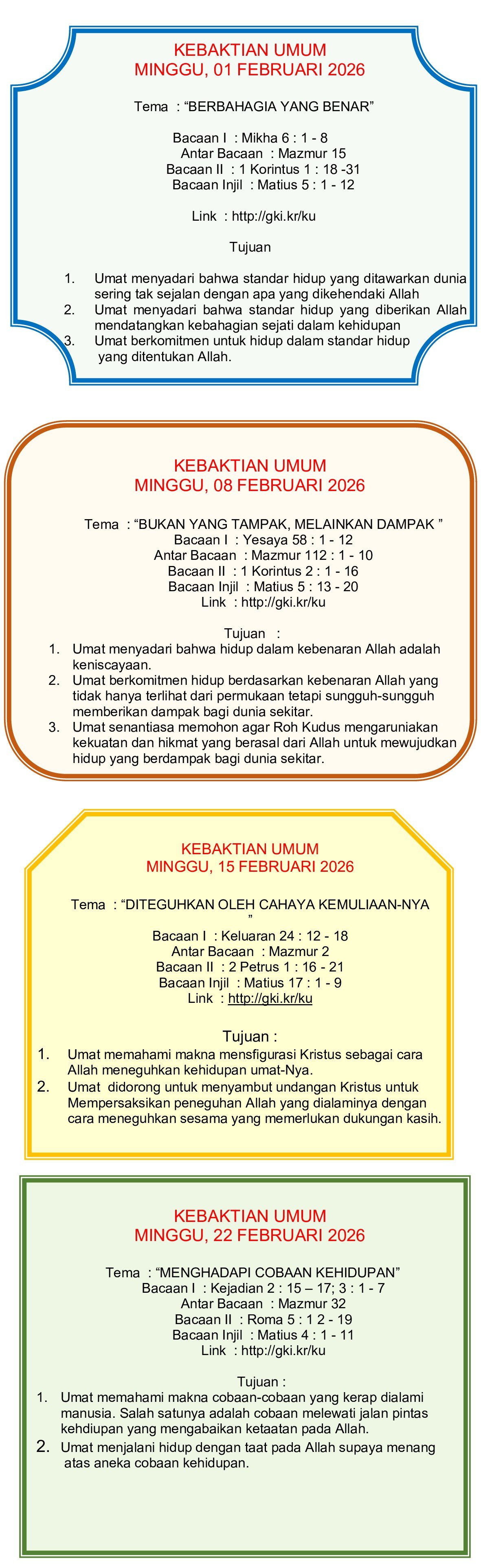 Pelayanan Ibadah GKI Kranggan